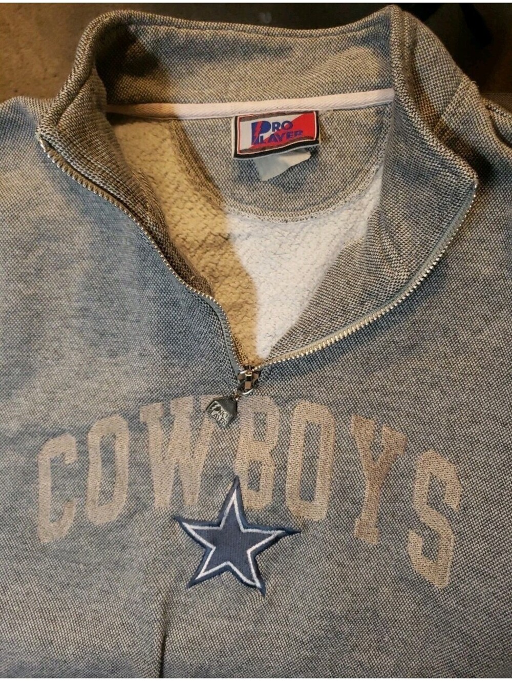 90's Dallas Cowboys Vintage Pro Player NFL Football Half Zip Pullover XL Y2K